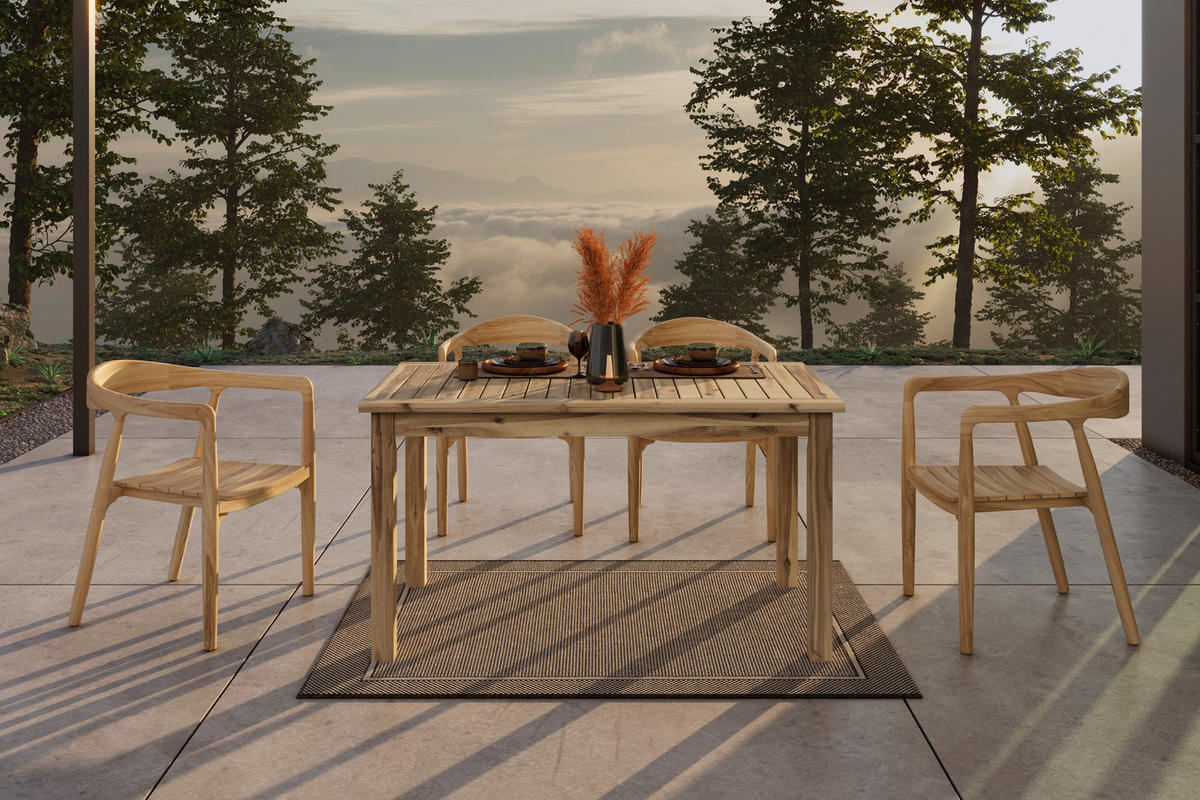 GARTENTISCH 140/80/76 cm  - Akaziefarben, Basics, Holz (140/80/76cm) - Ambia Garden