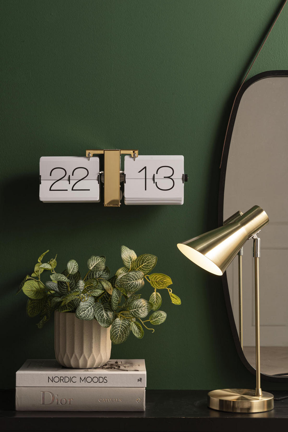 WANDUHR Schwarz, Weiß, Goldfarben 36/14/9 cm  - Goldfarben/Schwarz, Trend, Kunststoff/Metall (36/14/9cm) - Karlsson