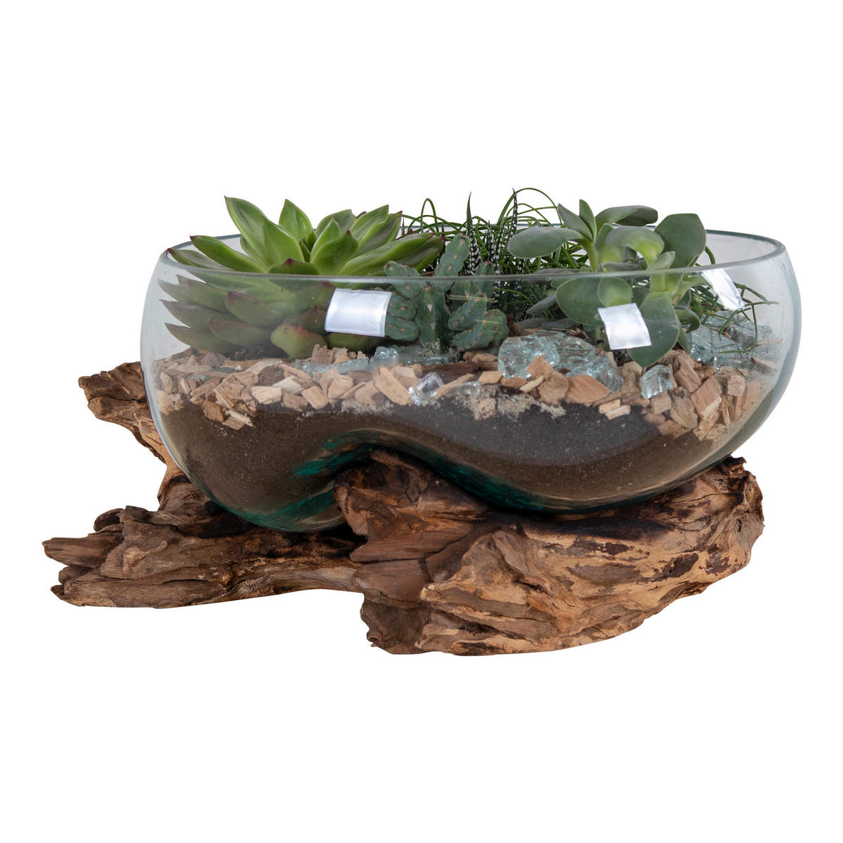 DEKORSKÅL  26/20 cm   - klar/teakfärg, Basics, trä/glas (26/20cm) - Ambia Home