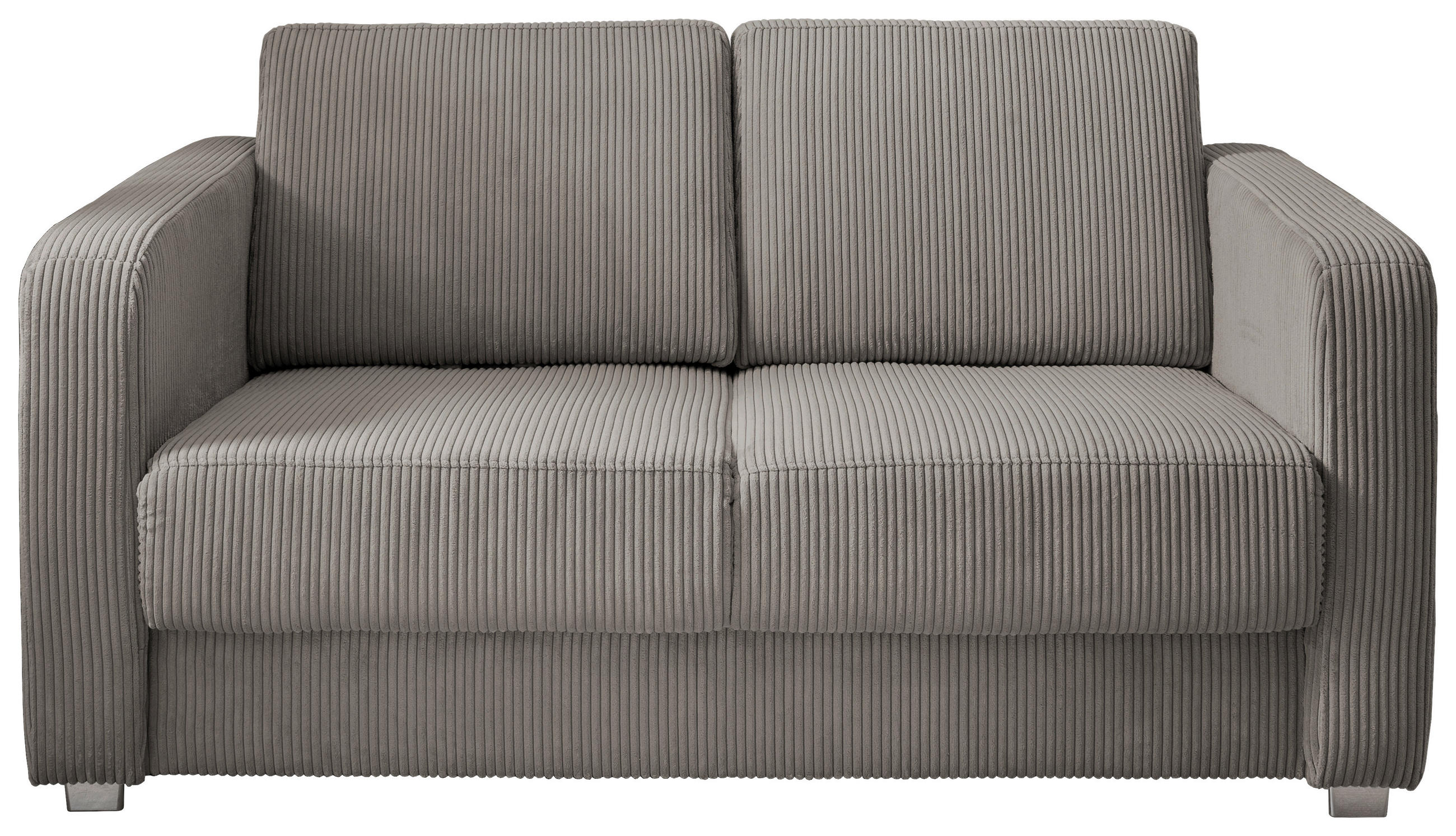 SCHLAFSOFA in Cord Graubraun  - Chromfarben/Graubraun, Basics, Kunststoff/Textil (159/88/87cm) - Livetastic