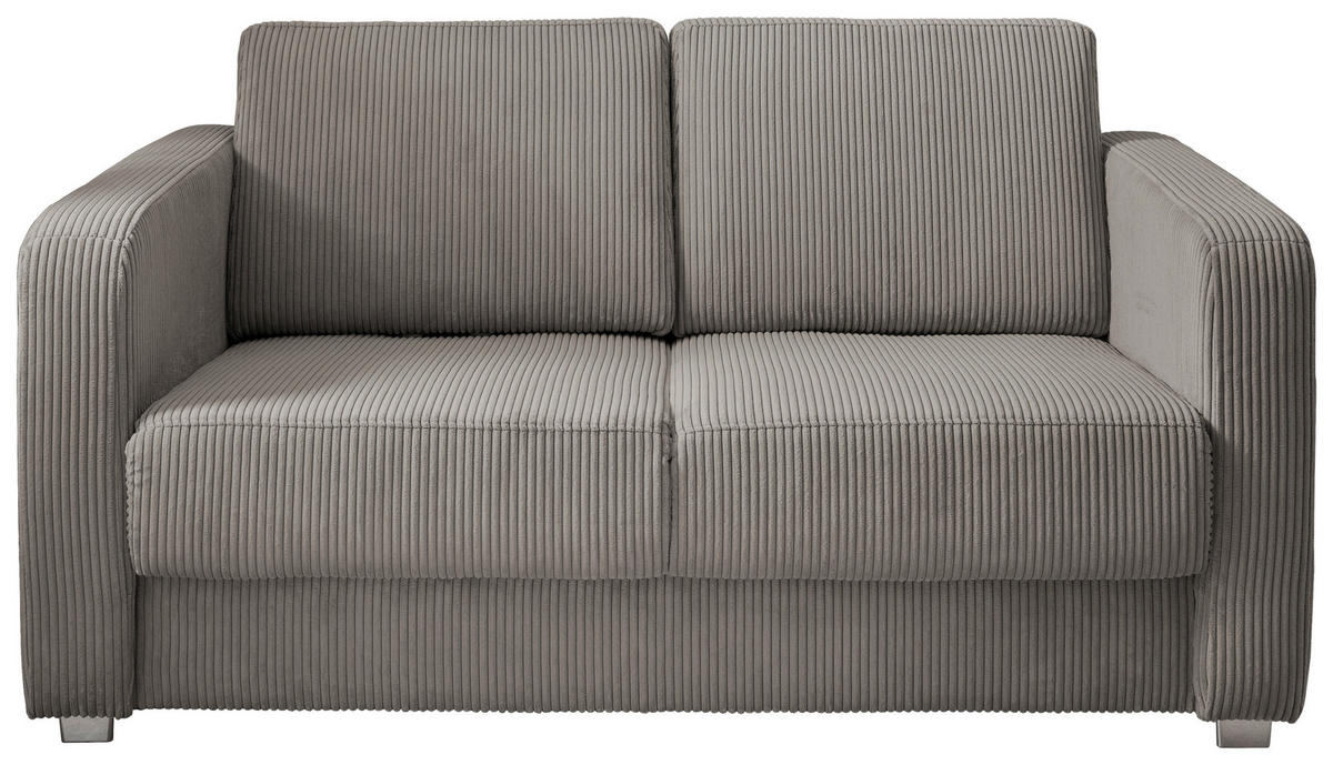 SCHLAFSOFA in Textil Graubraun  - Chromfarben/Graubraun, Basics, Kunststoff/Textil (159/88/87cm) - Livetastic