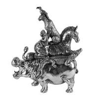 SZOBOR - ezüst, Design, műanyag (36/14,5/43,5cm)