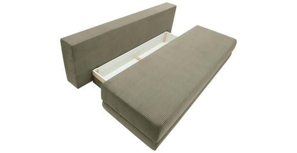 SCHLAFSOFA  mit Liegefunktion, Schlafen auf Sitzhöhe Cord Olivgrün  - Schwarz/Olivgrün, KONVENTIONELL, Holz/Textil (196/96/103cm) - Carryhome