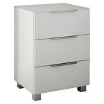 NACHTKÄSTCHEN 45,1/63,5/40,2 cm  in Weiß  - Chromfarben/Weiß, KONVENTIONELL, Glas/Holzwerkstoff (45,1/63,5/40,2cm) - Xora