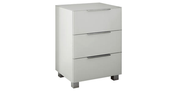 NACHTKÄSTCHEN 45,1/63,5/40,2 cm  in Weiß  - Chromfarben/Weiß, KONVENTIONELL, Glas/Holzwerkstoff (45,1/63,5/40,2cm) - Xora