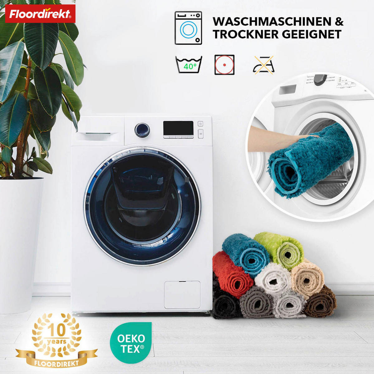 BADEMATTE Maris Rot 120 cm  - Rot, Basics, Kunststoff/Textil (120cm) - Floordirekt