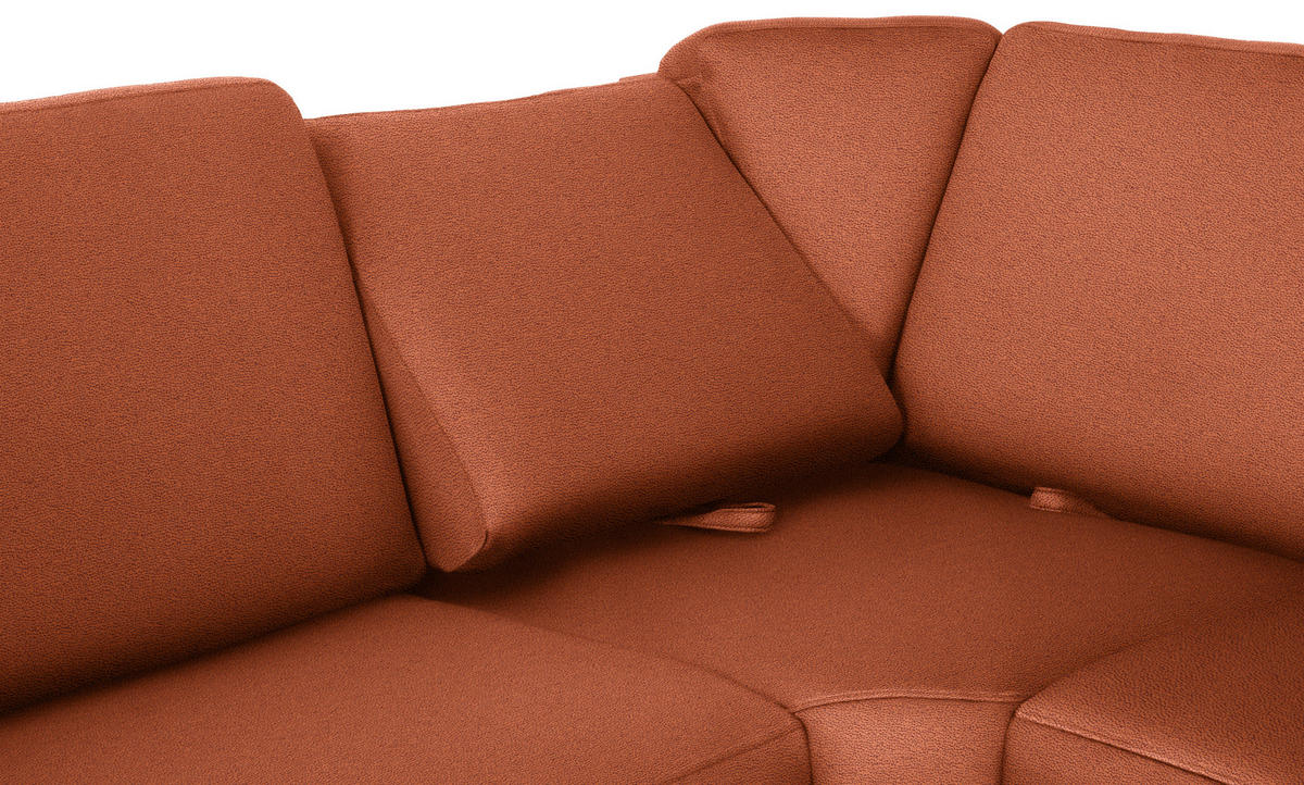WOHNLANDSCHAFT Terracotta Flachgewebe  - Chromfarben/Terracotta, KONVENTIONELL, Textil/Metall (240/336/163cm) - Beldomo System