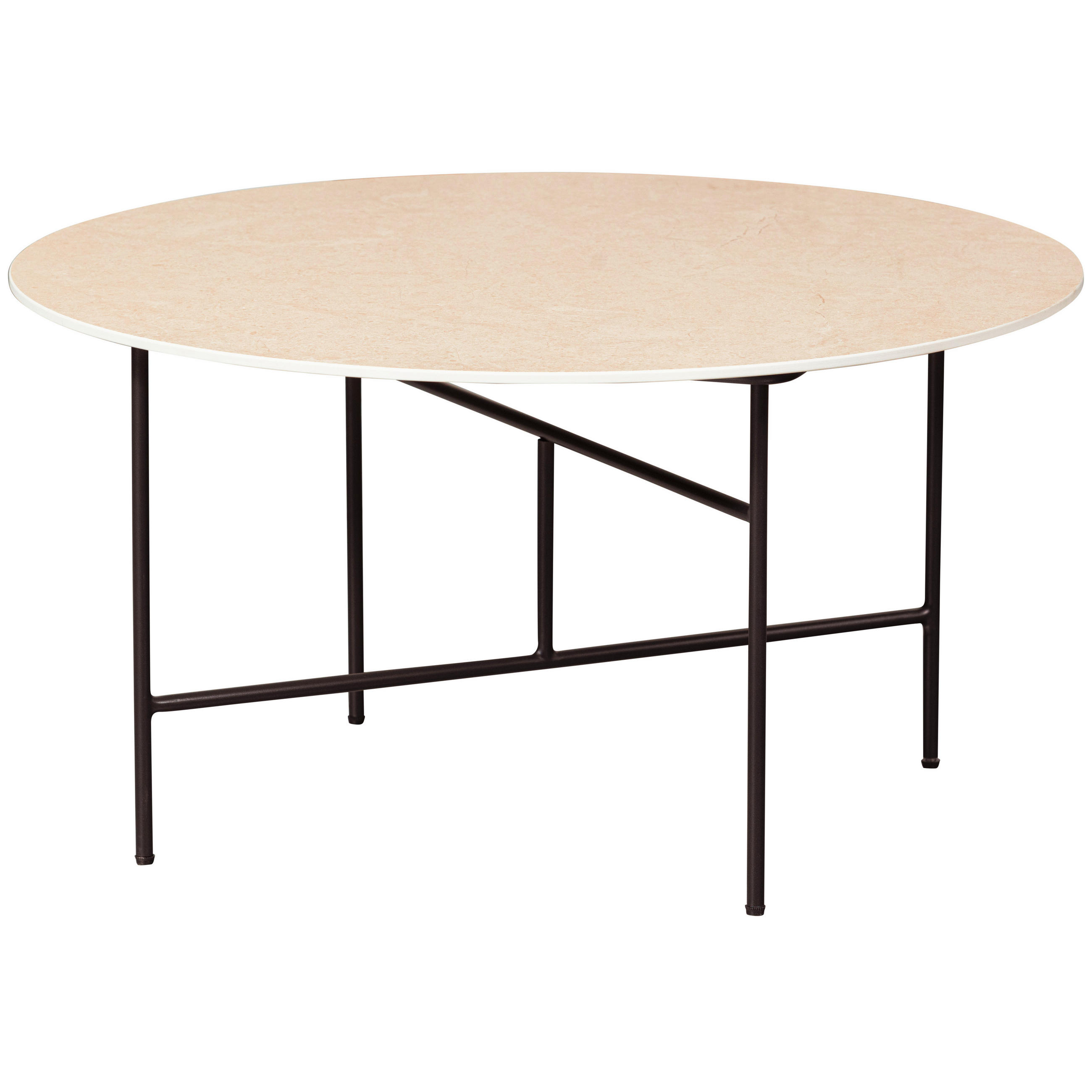 COUCHTISCH Vida 75/75/40 cm rund Naturfarben  - Schwarz/Naturfarben, Design, Keramik/Metall (75/75/40cm) - Livetastic