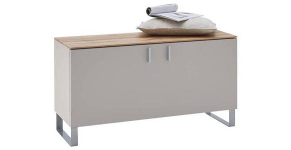 GARDEROBENBANK Eiche furniert Eichefarben, Sandfarben  - Sandfarben/Eichefarben, Design, Holz/Metall (93/49/36cm) - Dieter Knoll