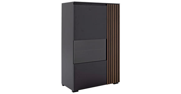 HIGHBOARD Anthrazit, Nussbaumfarben 87/136/45 cm - Anthrazit/Nussbaumfarben, Design, Glas/Holz (87/136/45cm) - Moderano