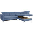 ECKSOFA in Webstoff Blau  297/216 cm  - Blau/Schwarz, Design, Holz/Textil (297/216cm) - Xora