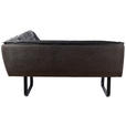 ECKBANK 178/237 cm in Anthrazit - Anthrazit/Schwarz, Design, Leder/Textil (178/237cm) - Novel