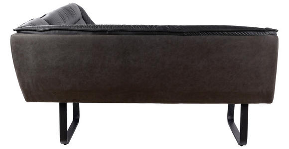 ECKBANK 178/237 cm in Anthrazit - Anthrazit/Schwarz, Design, Leder/Textil (178/237cm) - Novel