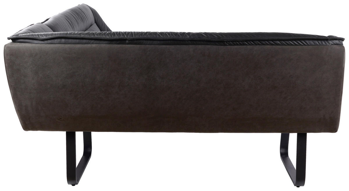 HÖRNBÄNK 178/237 cm  i antracit  - svart/antracit, Design, metall/läder (178/237cm) - Novel