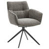 ARMLEHNSTUHL  in Eisen Webstoff  - Schwarz/Grau, Design, Textil/Metall (60/83,5/65cm) - Valdera
