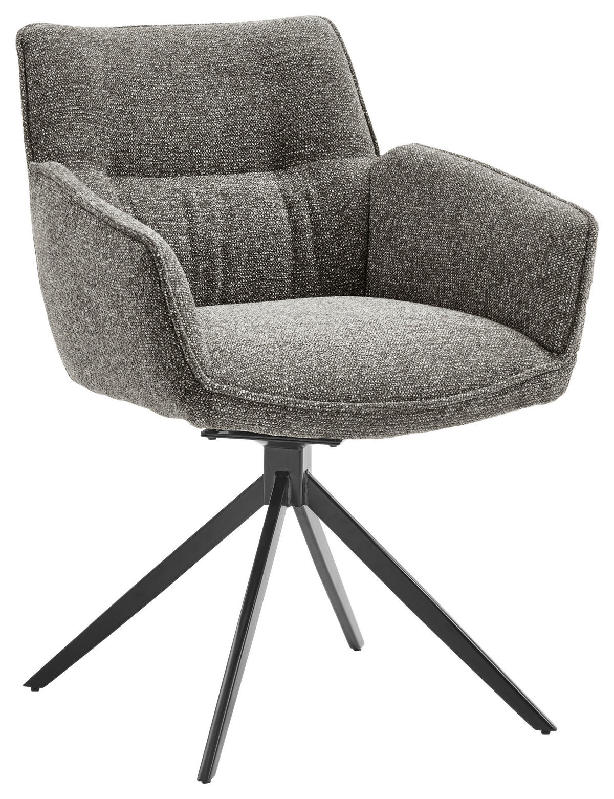 ARMLEHNSTUHL  in Eisen Webstoff  - Schwarz/Grau, Design, Textil/Metall (60/83,5/65cm) - Valdera