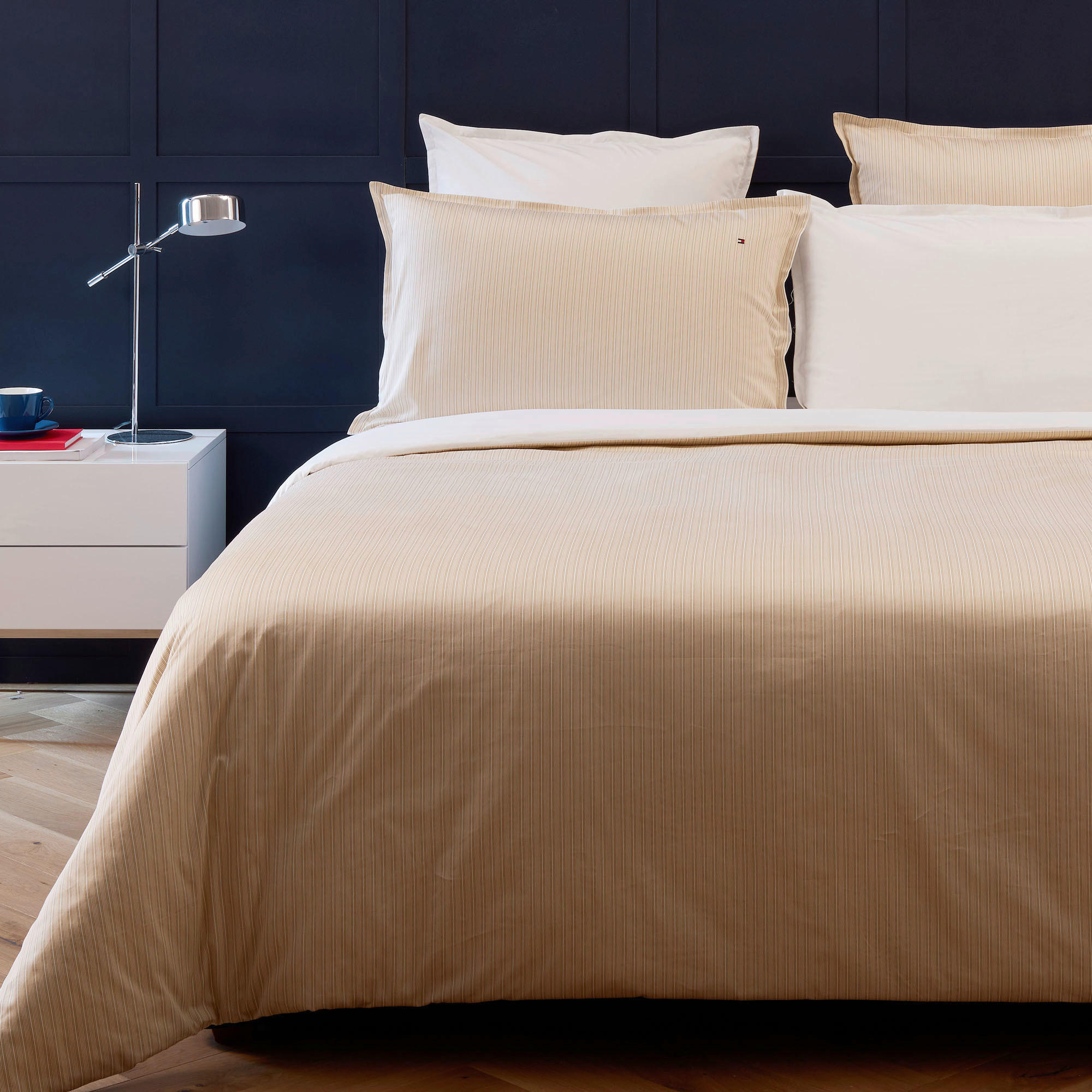 TOMMY HILFIGER Satin-Bettwäsche 135x200 cm Beige