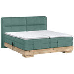 BOXSPRINGBETT 180/200 cm  in Blau, Eichefarben  - Blau/Eichefarben, Natur, Holz/Textil (180/200cm) - Valnatura