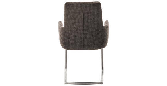 ARMLEHNSTUHL in Edelstahl Webstoff - Edelstahlfarben/Cappuccino, Design, Textil/Metall (61/90/64cm) - Dieter Knoll