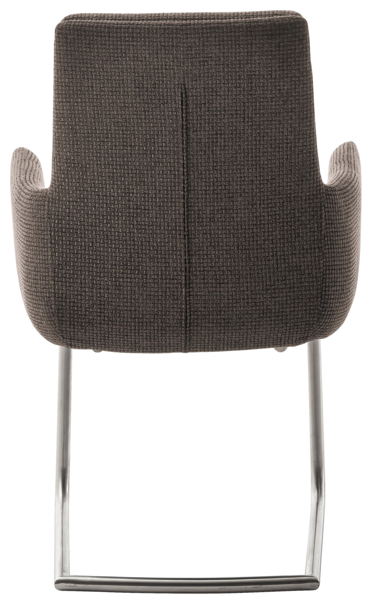 ARMLEHNSTUHL  in Edelstahl Webstoff  - Edelstahlfarben/Cappuccino, Design, Textil/Metall (61/90/64cm) - Dieter Knoll