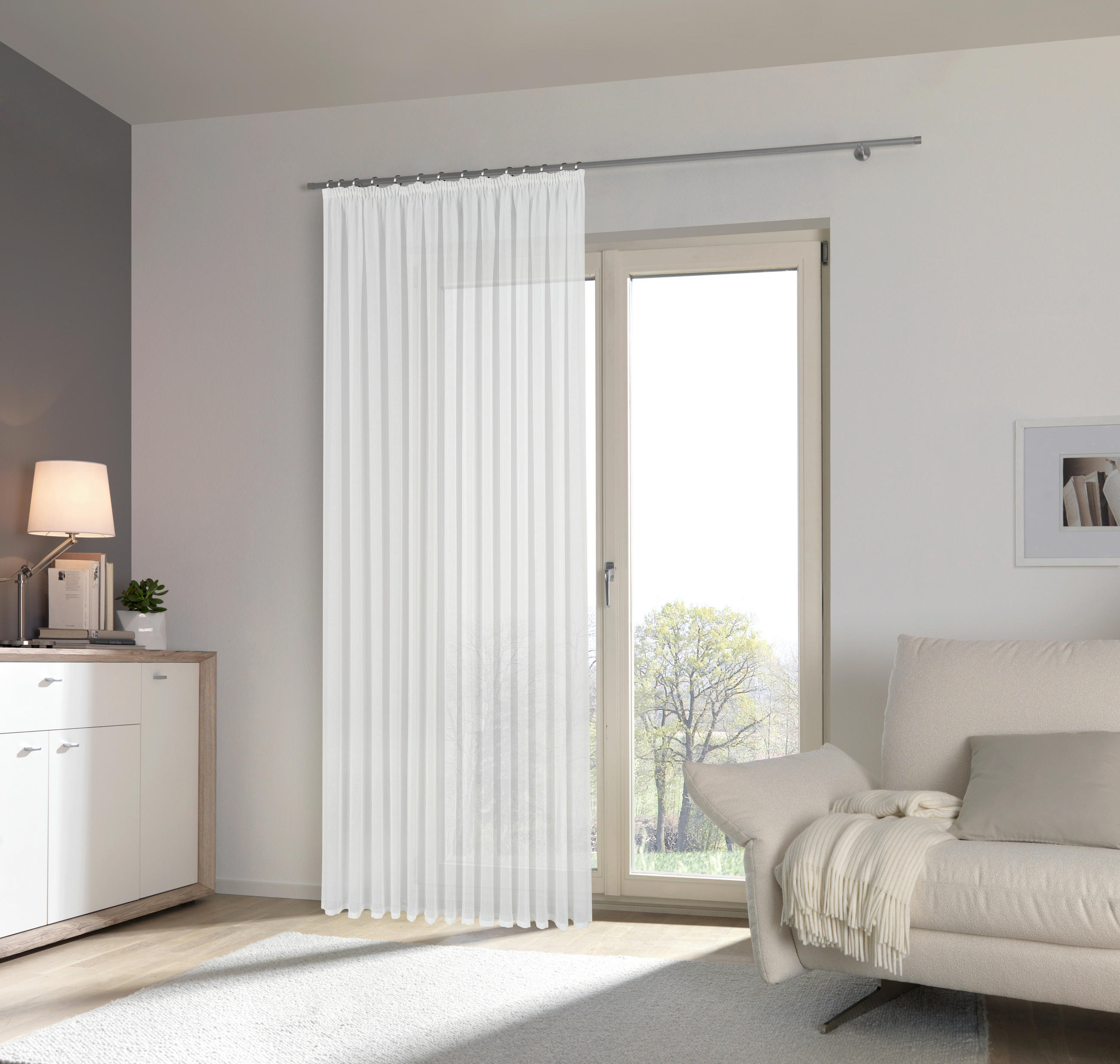 FERTIGSTORE  halbtransparent   300/245 cm  - Creme, KONVENTIONELL, Textil (300/245cm) - Esposa