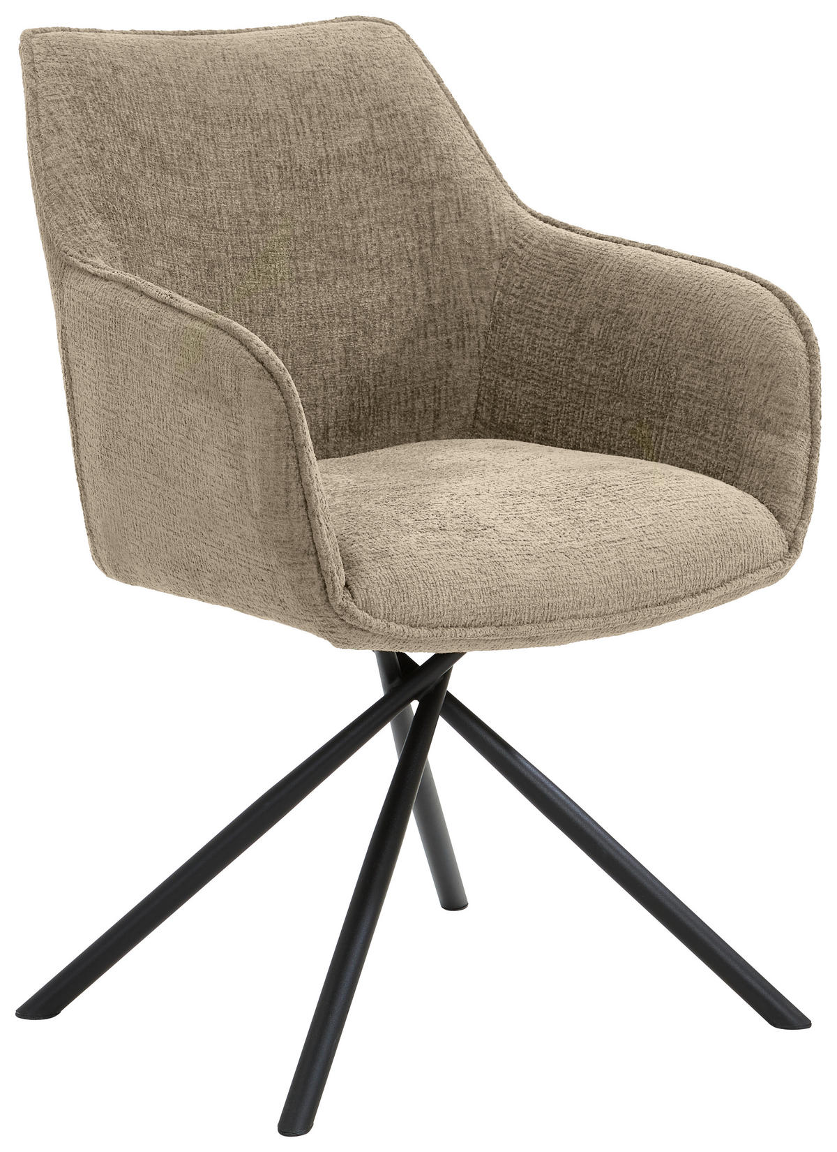 ARMLEHNSTUHL  in Webstoff  - Taupe/Schwarz, Design, Textil/Metall (63/88/62cm) - Novel