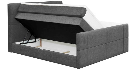 BOXSPRINGBETT 180/200 cm  in Anthrazit  - Anthrazit, KONVENTIONELL, Textil (180/200cm) - Carryhome