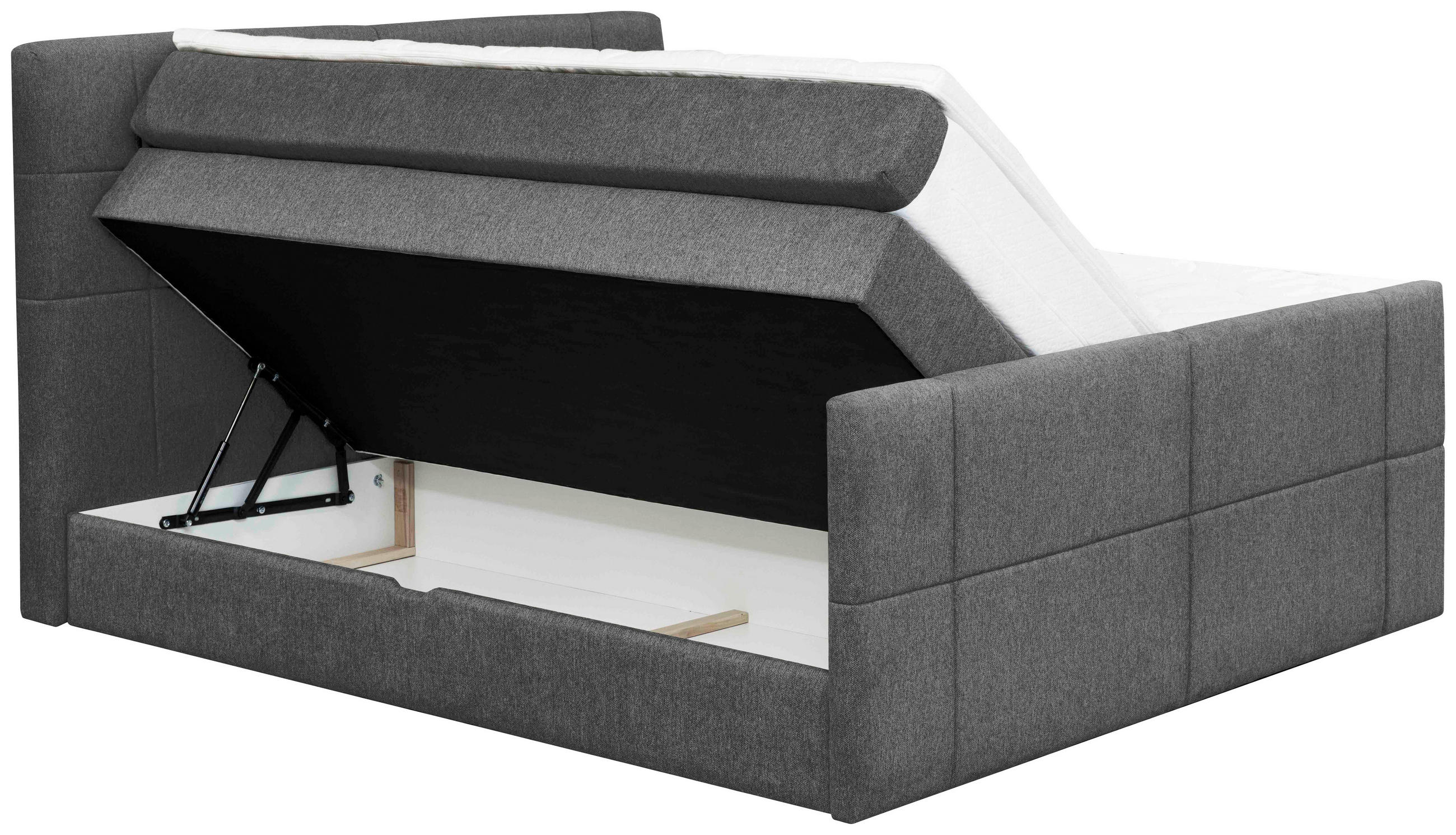 BOXSPRINGBETT 180/200 cm  in Anthrazit  - Anthrazit, KONVENTIONELL, Textil (180/200cm) - Carryhome
