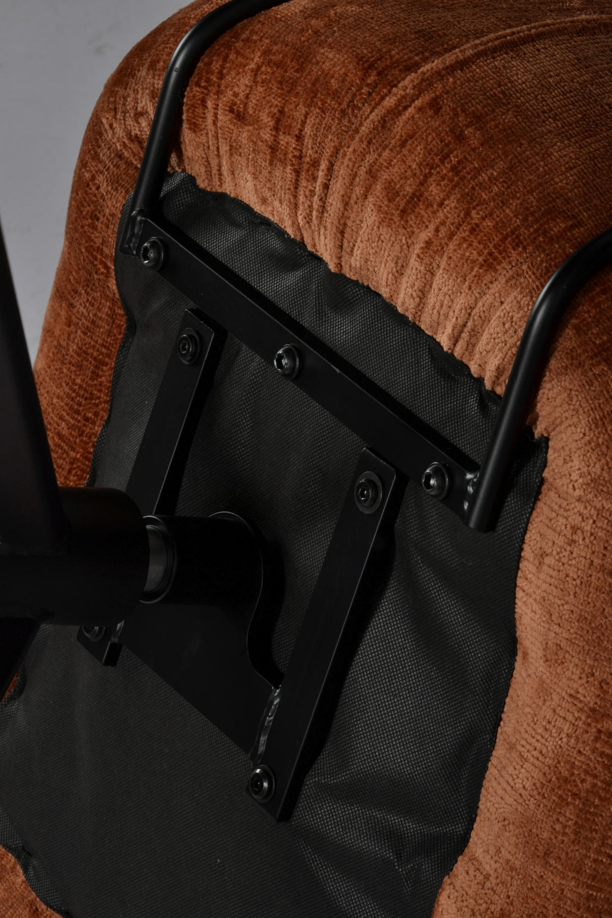 ARMLEHNSTUHL  in Eisen Webstoff  - Rostfarben/Schwarz, Design, Textil/Metall (58/89/64cm) - Novel