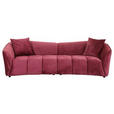 BIGSOFA Chenille Bordeaux  - Bordeaux/Schwarz, KONVENTIONELL, Kunststoff/Textil (250/75/107cm) - Carryhome