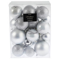 CHRISTBAUMKUGEL-SET 26-teilig  - Basics, Kunststoff (24/15/33cm) - X-Mas