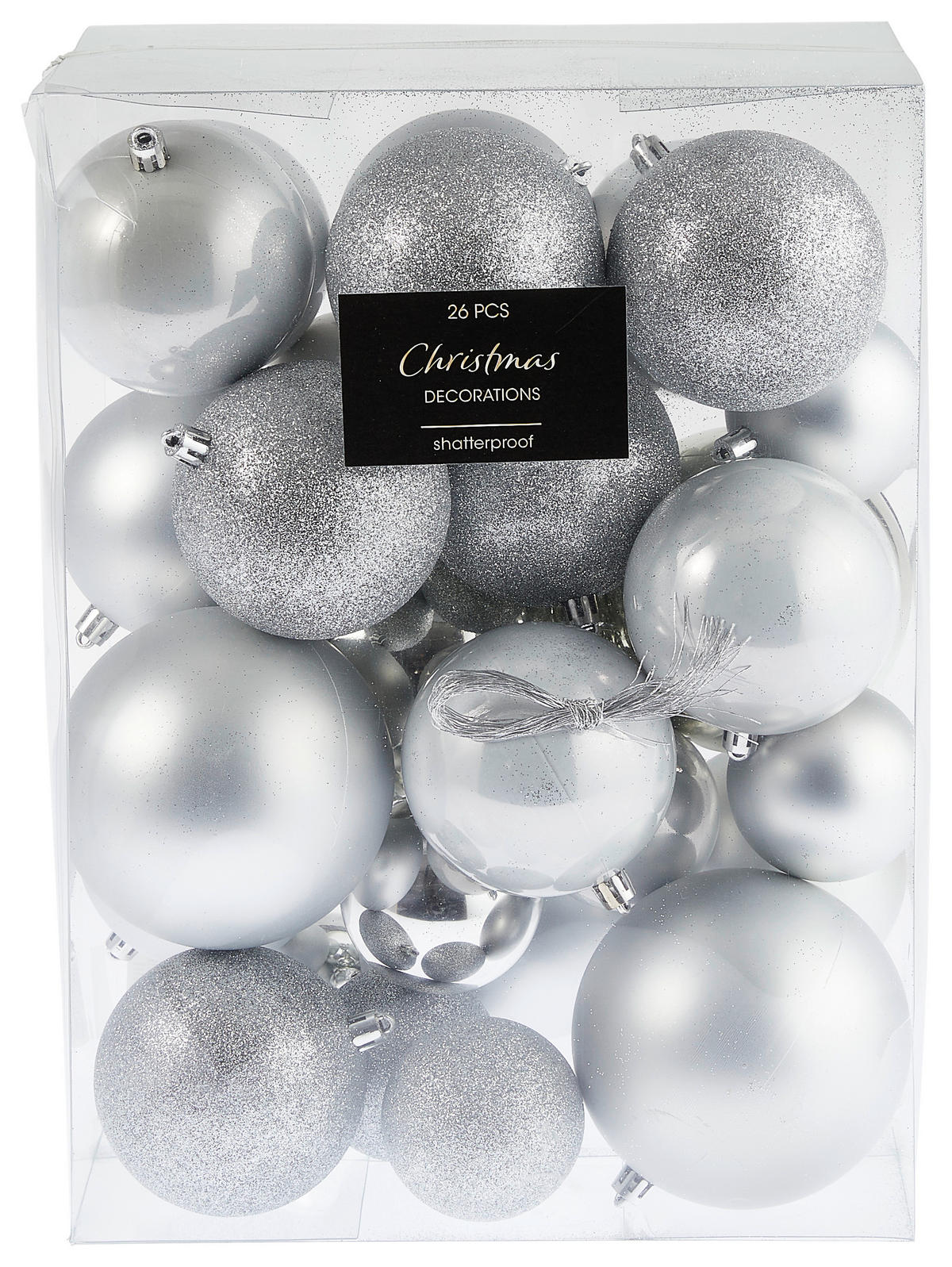 CHRISTBAUMKUGEL-SET 26-teilig  - Basics, Kunststoff (24/15/33cm) - X-Mas