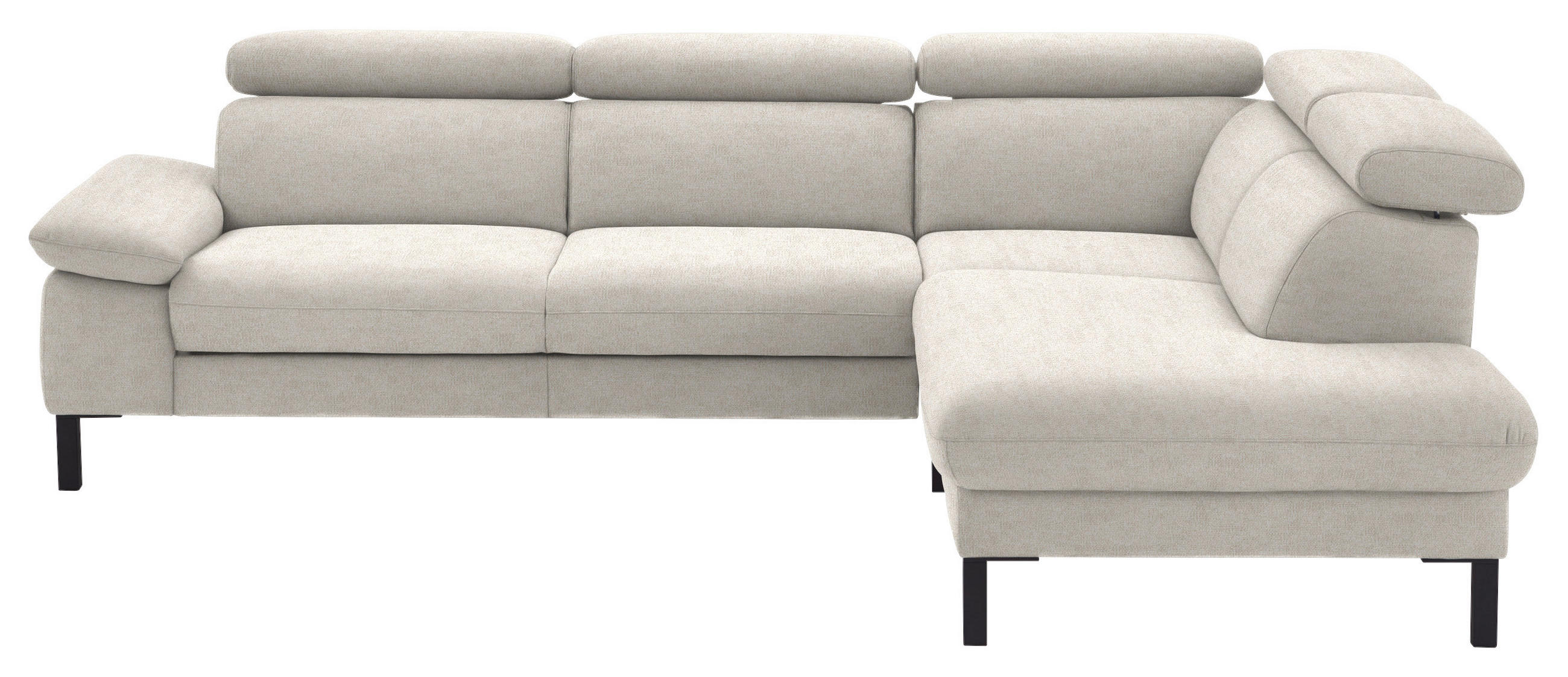 ECKSOFA in Flachgewebe Beige  272/217 cm  - Beige/Schwarz, Design, Holzwerkstoff/Textil (272/217cm) - Pure Home Comfort