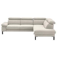 ECKSOFA in Flachgewebe Beige  - Beige/Schwarz, Design, Holzwerkstoff/Textil (272/217cm) - Pure Home Comfort