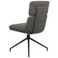 STUHL Echtleder Schwarz, Dunkelgrau  - Dunkelgrau/Schwarz, Design, Leder/Metall (50/92/64,5cm) - Dieter Knoll