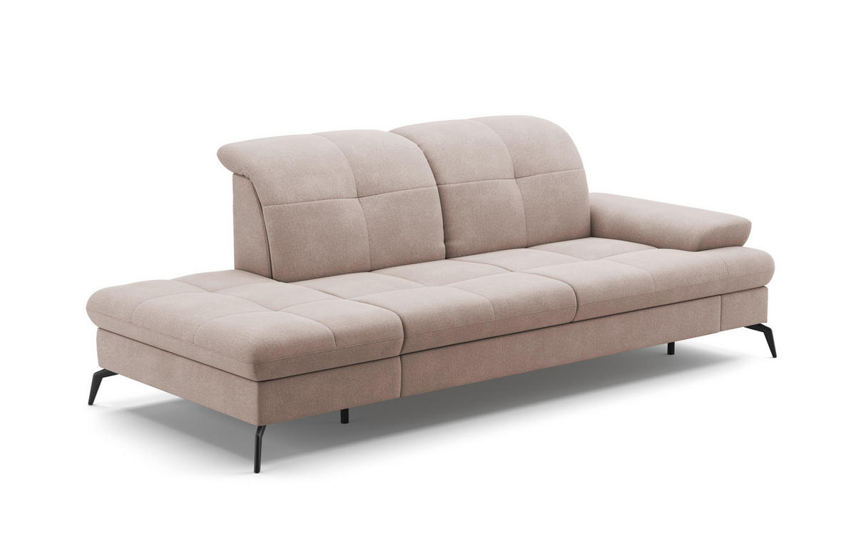 RÉCAMIERE in Flachgewebe Greige  - Greige/Schwarz, Konventionell, Textil/Metall (231/90/122cm) - Sit & More