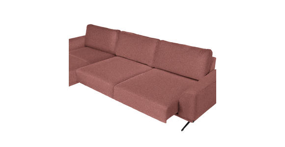 ECKSOFA in Webstoff Rosa  - Schwarz/Rosa, Design, Textil/Metall (172/320cm) - Valnatura