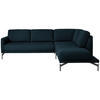 ECKSOFA  in Flachgewebe, Struktur Dunkelblau  254/230 cm  - Anthrazit/Dunkelblau, Design, Textil/Metall (254/230cm) - Johann Jakob