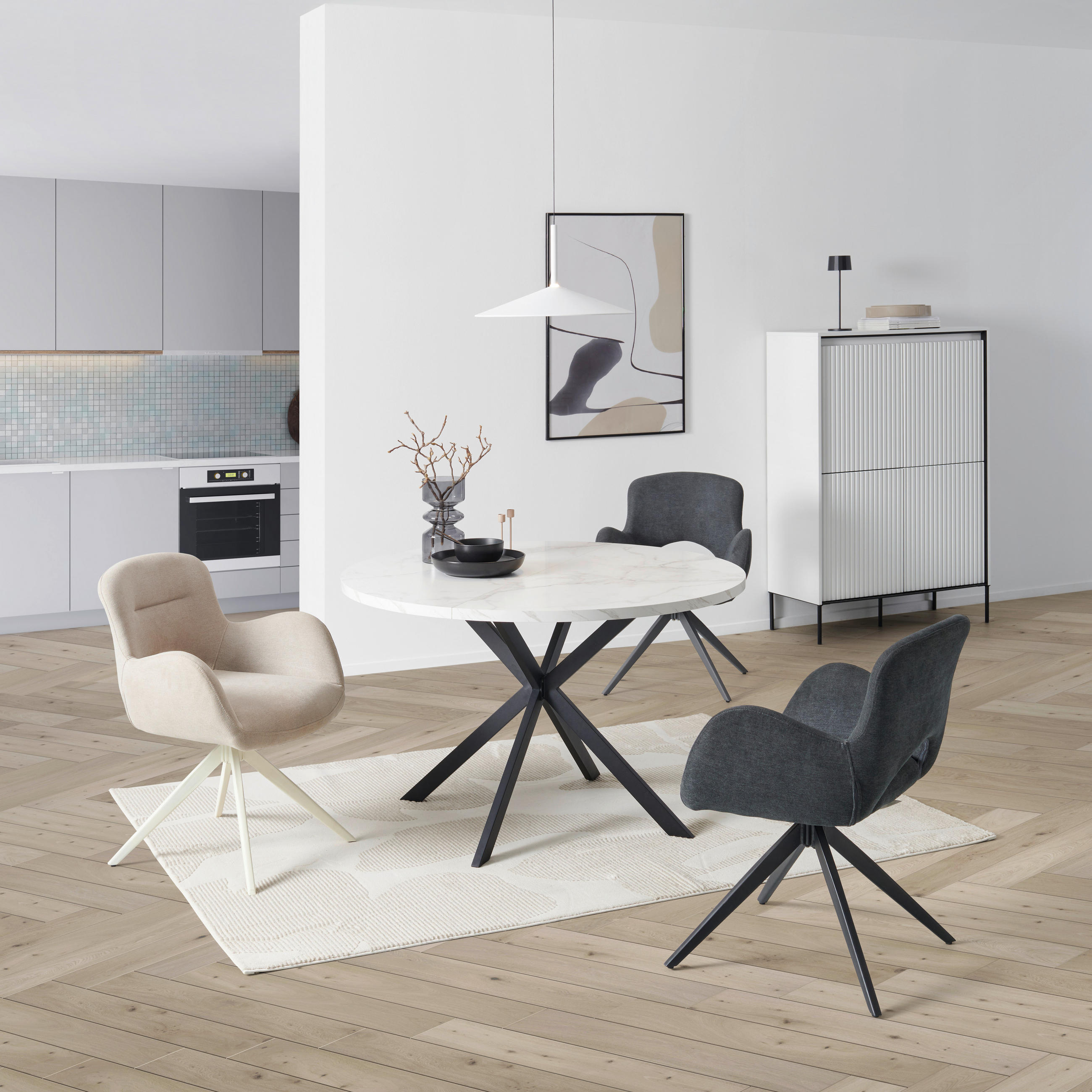 SCAUN CU BRAȚE in negru - negru, Modern, lemn/metal (62/84/62cm) - Livetastic