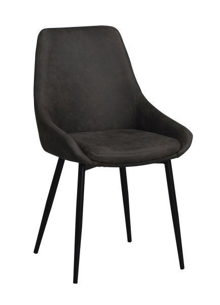 STOL sammet  - mörkgrå/svart, Klassisk, metall/textil (49/85/55cm) - Rowico