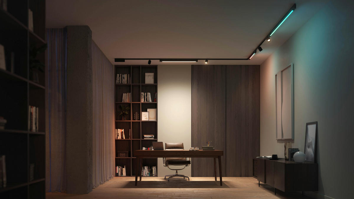 SCHIENENSYSTEM Perifo 12.8/2.6/271.5 cm  - Schwarz, Design, Metall (12.8/2.6/271.5cm) - Philips HUE