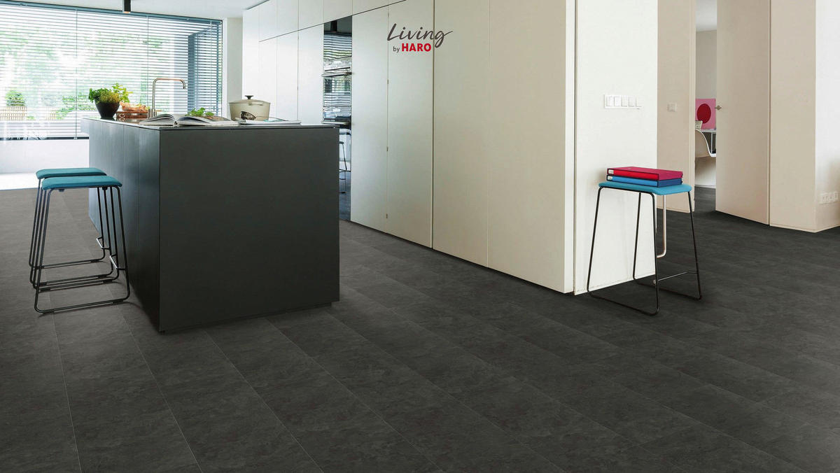 VINYLBODEN  per  m² - Dunkelgrau/Grau, Design, Holzwerkstoff (63,1/31,3/0,65cm) - Living by HARO