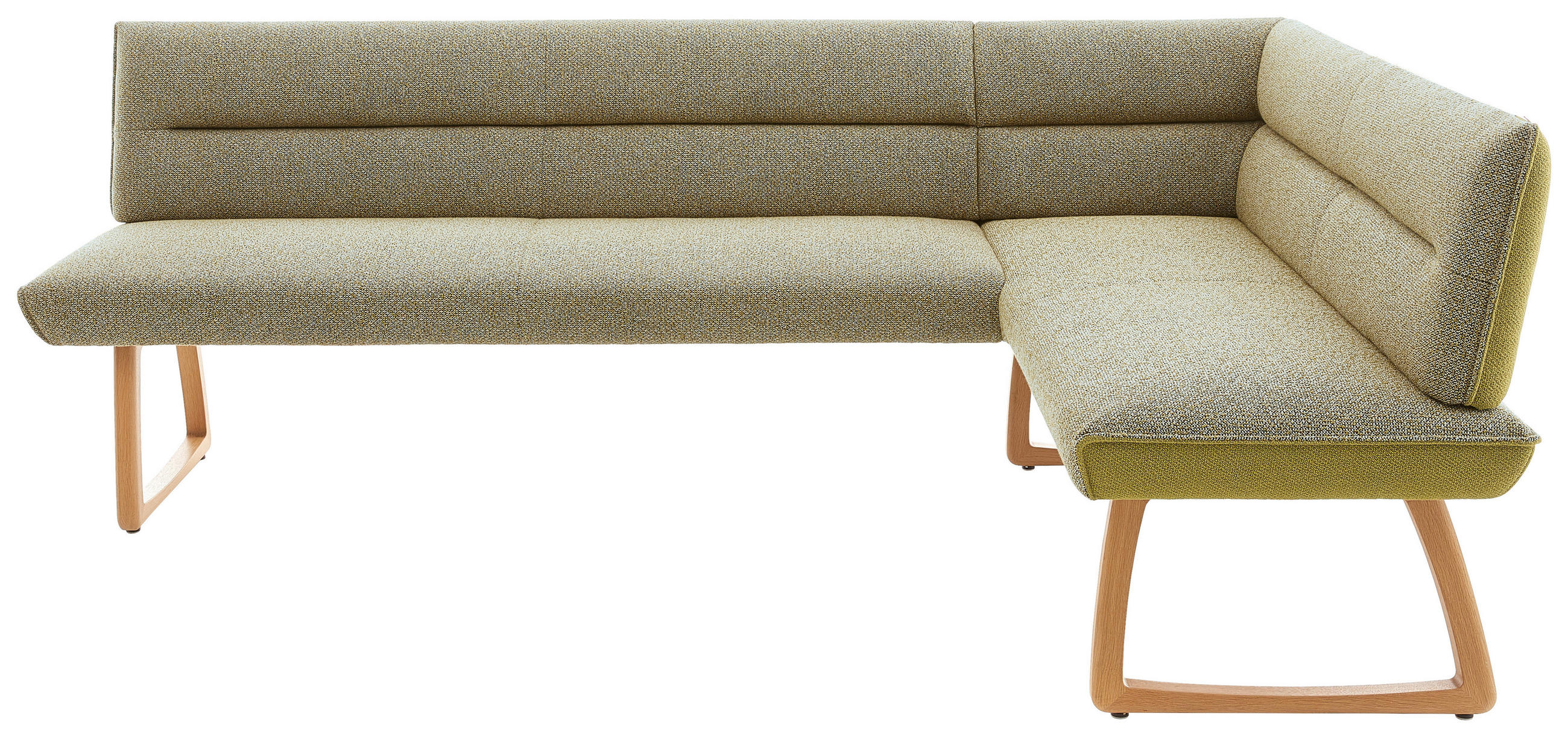 ECKBANK Holz, Textil Grün, Eichefarben, Hellgrün  - Eichefarben/Hellgrün, Design, Holz/Textil (237/162cm) - Koinor