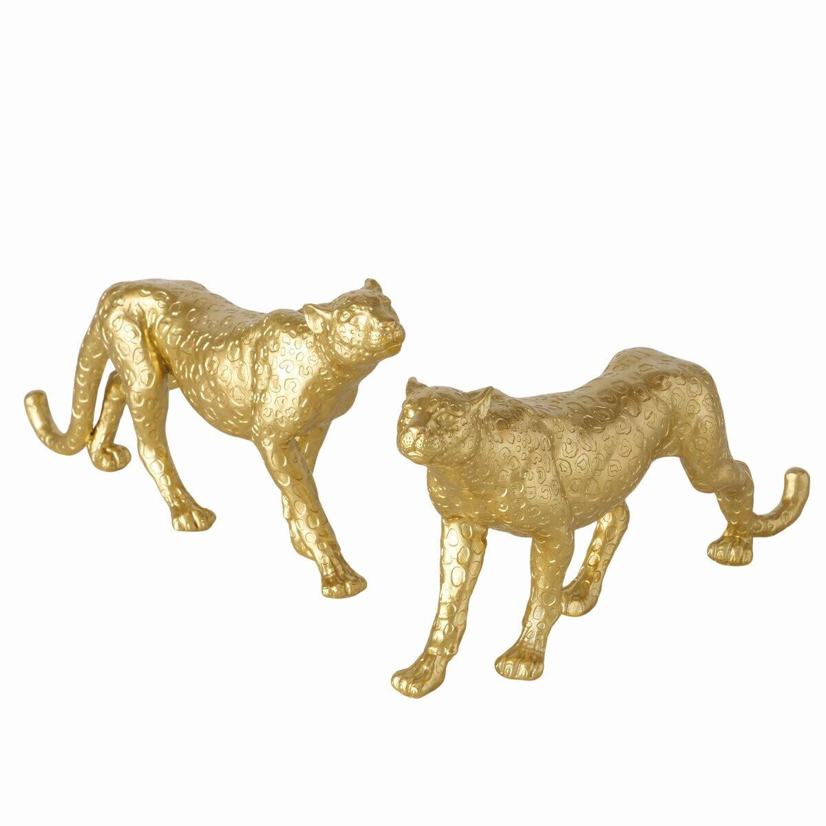 DEKORAČNÝ LEOPARD - zlatá, Basics, kameň (6/31/14cm)