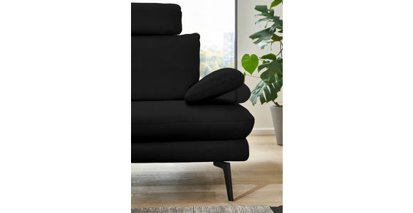 ECKSOFA in Echtleder Schwarz 180/310 cm - Schwarz, Design, Leder/Metall (180/310cm) - Dieter Knoll