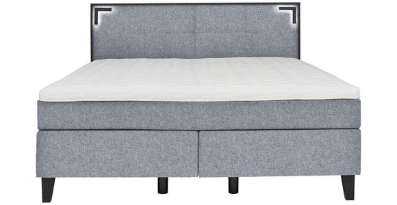 BOXSPRINGBETT 160/200 cm  in Grau  - Schwarz/Grau, Design, Holz/Textil (160/200cm) - Hom`in