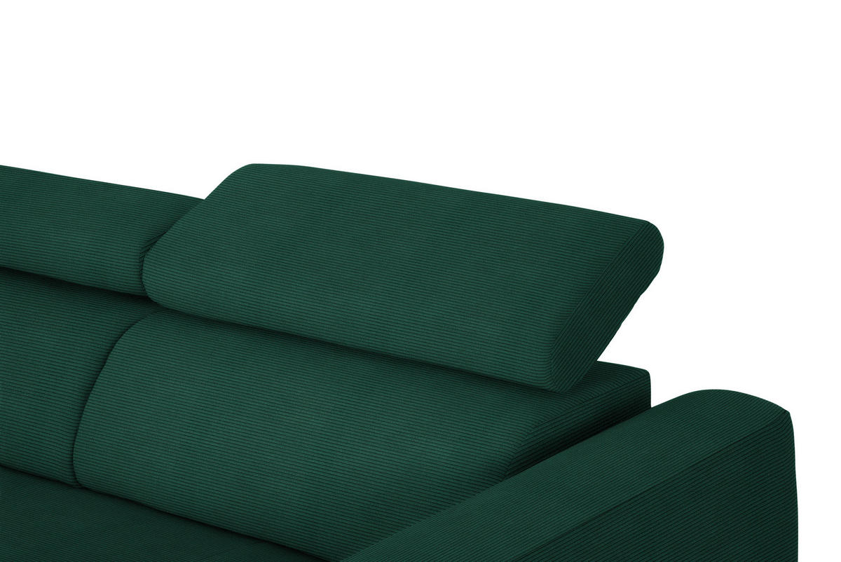 ECKSOFA in Feincord Waldgrün  205/280 cm  - Waldgrün/Schwarz, Design, Textil/Metall (205/280cm) - Xora