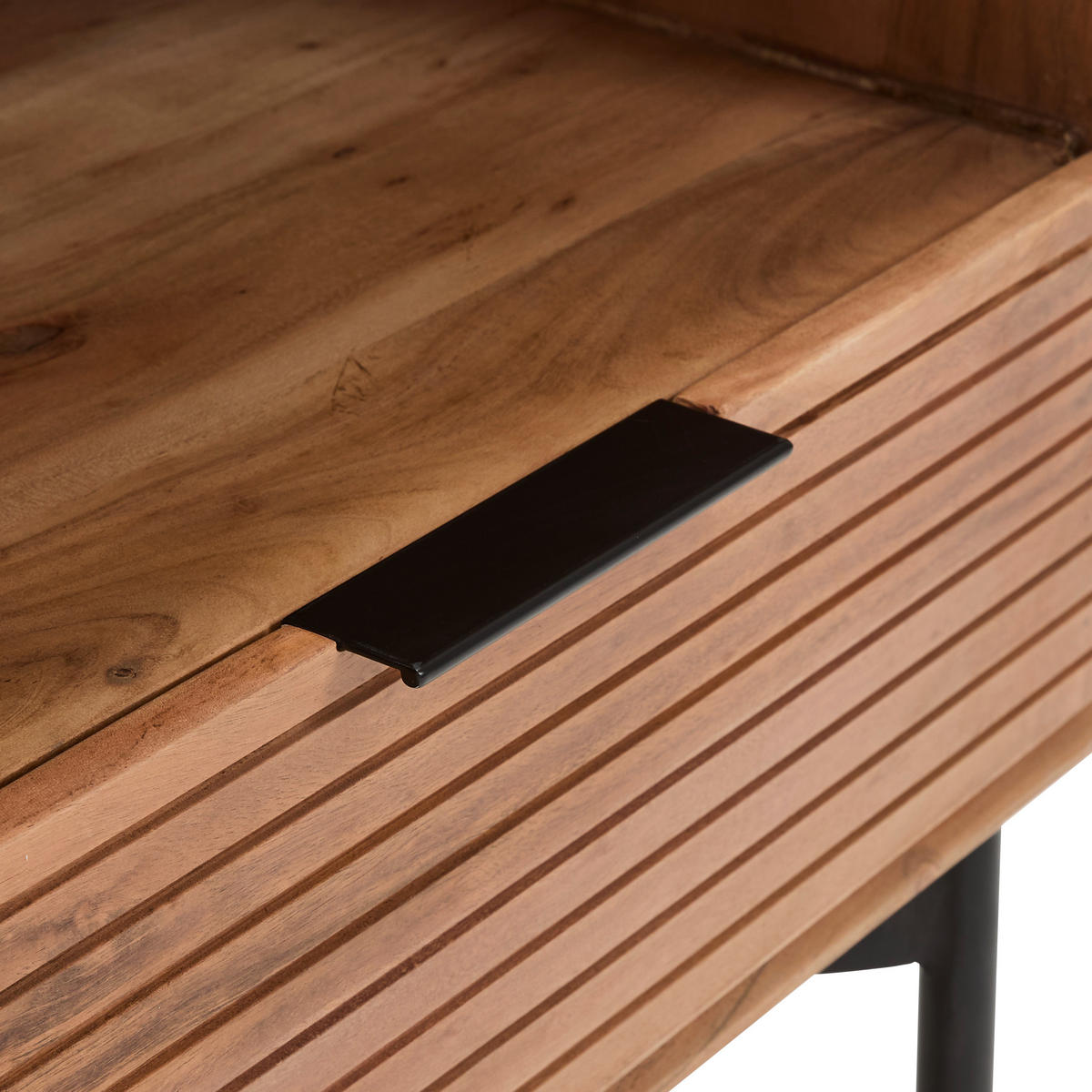 LOWBOARD Doha  in 180/63/42 cm  - Schwarz/Naturfarben, KONVENTIONELL, Holz/Metall (180/63/42cm) - Livetastic