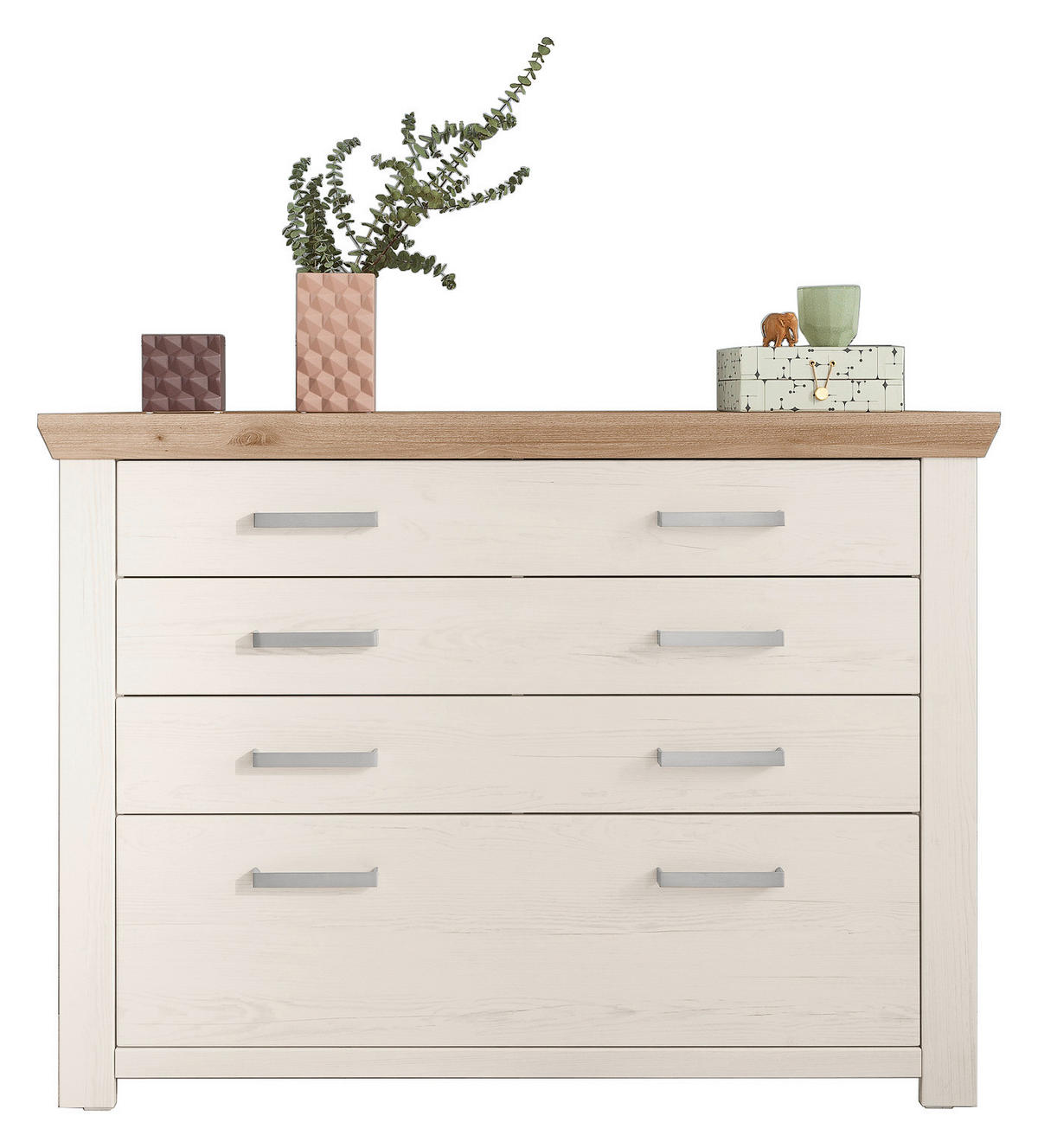 KOMMODE  in 129,3/94,6/44,2 cm  - Weiß/Eiche Artisan, Design, Holzwerkstoff/Metall (129,3/94,6/44,2cm) - SetOne by Musterring