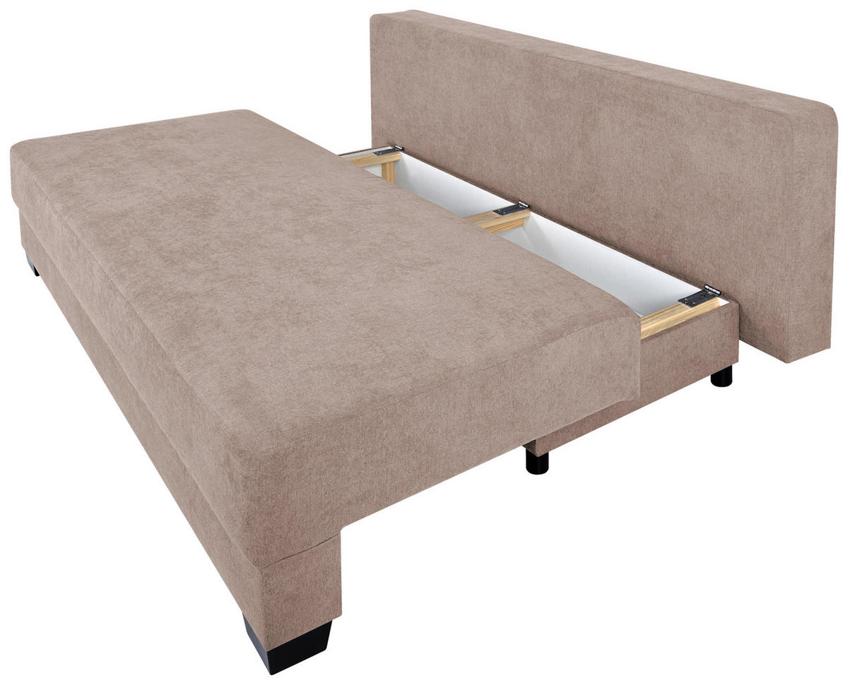 Canapea Boxspring, textil, material pe bază de lemn, roz - roz/negru, Design, plastic/textil (200/90/110cm) - P & B